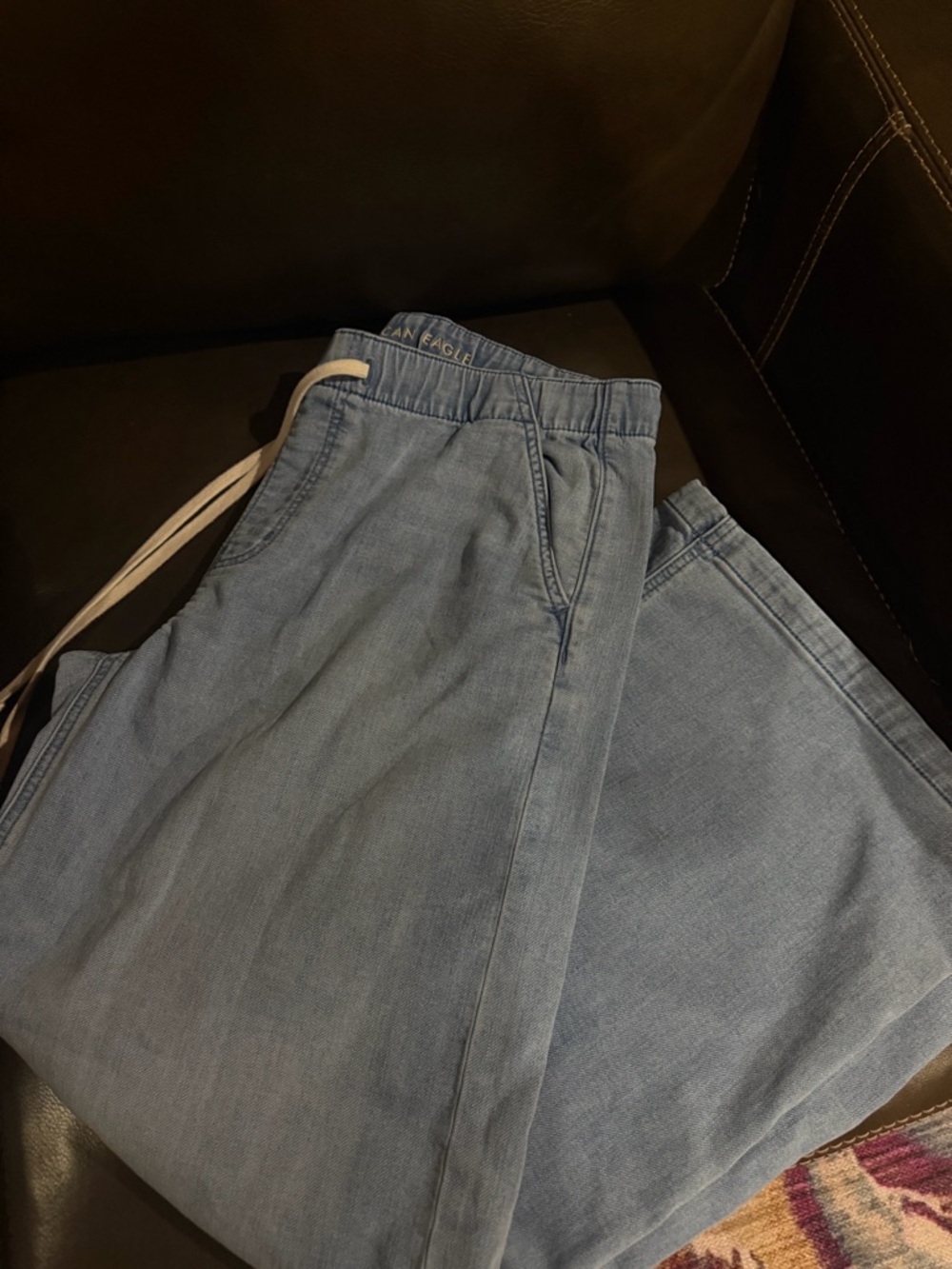 American Eagle Outfitters Blue Denim Jogger Pants